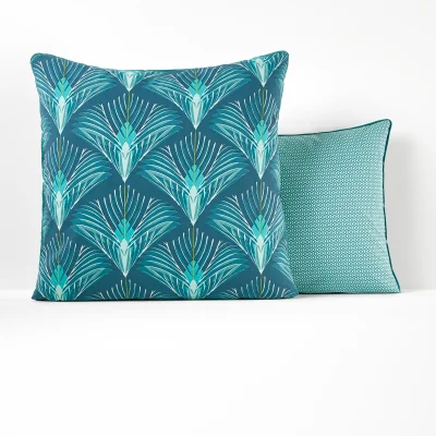 La Redoute Pampelune Art Deco Fan Cotton Percale 200 Thread Count Pillowcase