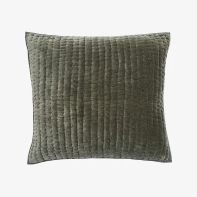 Marks & Spencer Bedeck of Belfast Velvet 1000 Thread Count Square Pillowcase Green