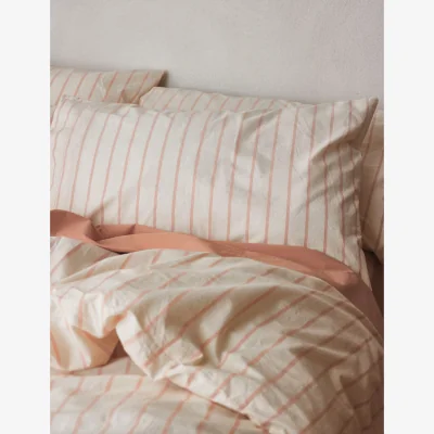 Marks & Spencer Piglet In Bed 2 Pack Pure Cotton Slumber Stripe Pillowcases Pink Mix
