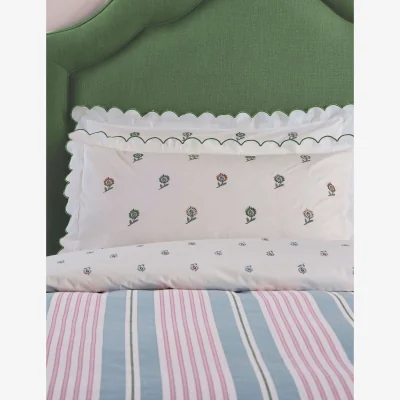 Marks & Spencer Joules 2 Pack Come Rain Or Shine Oxford Pillowcases White Mix