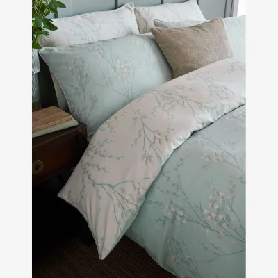 Marks & Spencer Laura Ashley 2 Pack Pure Cotton Sateen Pussy Willow Pillowcases Light Blue Mix