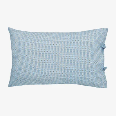 Marks & Spencer LAND & SHORE 2 Pack Pure Cotton Rene Pillowcases Light Blue Mix