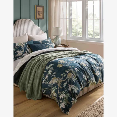 Marks & Spencer Laura Ashley 2 Pack Pure Cotton Attleton Pillowcases Blue Mix