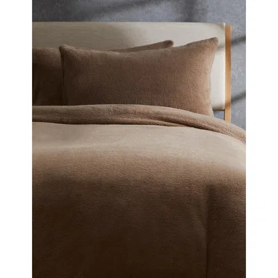 Marks & Spencer M&S 2 Pack Teddy Fleece Pillowcases - Charcoal, Charcoal,Grey,Cream,Neutral,Blush