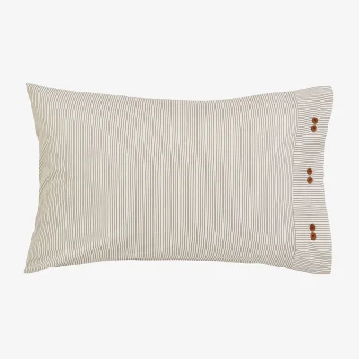 Marks & Spencer Bedeck of Belfast 2 Pack Pure Cotton Alba Striped Pillowcases Grey Mix