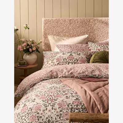 Marks & Spencer Laura Ashley Set of 2 Pure Cotton Rose Brick Pillowcases Pink Mix