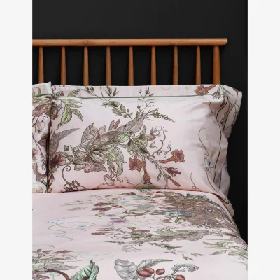 Marks & Spencer Timorous Beasties 2 Pack Pure Cotton Sateen Opera Botanica Oxford Pillowcases Light Pink Mix