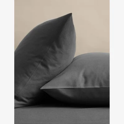 Marks & Spencer M&S 2 Pack Pure Cotton Brushed Pillowcases Charcoal