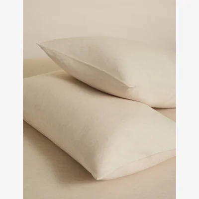 Marks & Spencer M&S 2 Pack Brushed Cotton Twill Pillowcases Natural