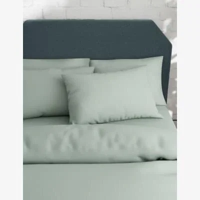 Marks & Spencer M&S 2pk Cotton Rich Pillowcases - Silver Grey, Sage,Khaki,Mink,Denim,Ochre,Silver Grey,Soft Teal,Rich Amber