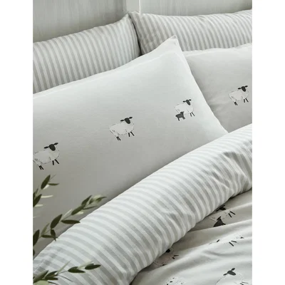 Marks & Spencer M&S Sophie Allport 2 Pack Pure Cotton Sheep Oxford Pillowcases - Grey Mix, Grey Mix