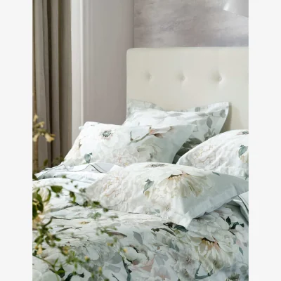 Marks & Spencer Designers Guild Pure Cotton Sateen Floral Pillowcase Set Grey Mix
