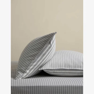 Marks & Spencer M&S 2 Pack Brushed Cotton Striped Pillowcases Dove