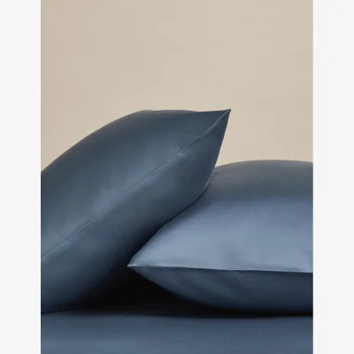 Marks & Spencer M&S 2 Pack Pure Cotton Sateen 400 Thread Count Pillowcases Slate Blue