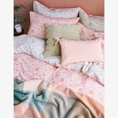 Marks & Spencer Laura Ashley Set Of 2 Ashstead Damask Pure Cotton Pillowcases Natural Mix