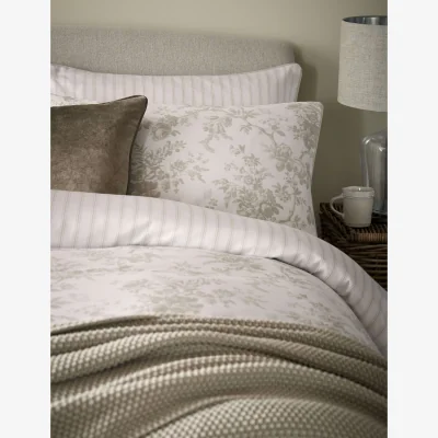 Marks & Spencer Laura Ashley 2 Pack Pure Cotton Walled Garden Pillowcases Light Grey Mix