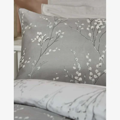 Marks & Spencer Laura Ashley 2 Pack Pure Cotton Sateen Pussy Willow Pillowcases Silver Grey