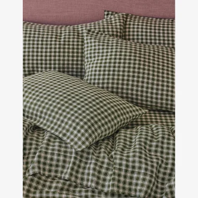 Marks & Spencer Piglet In Bed 2 Pack Pure Linen Patterned Pillowcase Set Dark Green