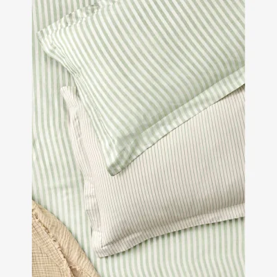 Marks & Spencer YARD 2 Pack Pure Cotton Hebden Stripe Pillowcases Green Mix