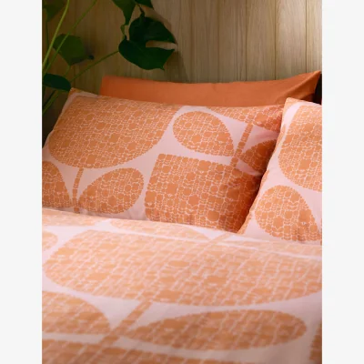 Marks & Spencer Orla Kiely 2 Pack Pure Cotton Block Garden Pillowcases Orange