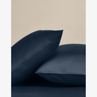 Marks & Spencer M&S 2 Pack Egyptian Cotton 400 Thread Count Silky Pillowcases Navy