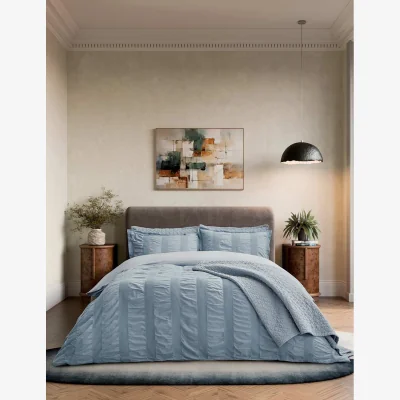 Marks & Spencer Bedeck of Belfast 2 Pack Pure Cotton Stonewashed Pillowcases Blue
