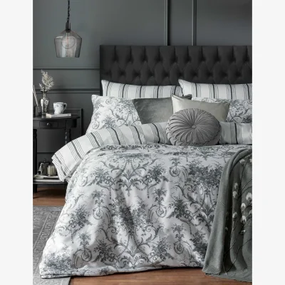 Marks & Spencer Laura Ashley 2 Pack Pure Cotton Tuileries Pillowcases Charcoal Mix