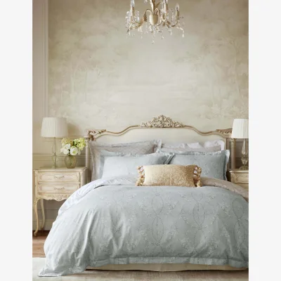 Marks & Spencer Historic Royal Palaces 2 Pack Pure Cotton Sateen Tijou Pillowcases Light Blue Mix
