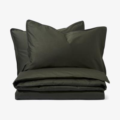 Made.com Hylia 100% Washed Cotton Sateen Duvet Cover + 2 Pillowcases, Super King, Forest Green