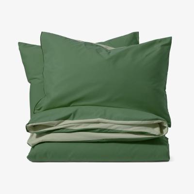 Made.com Solar 100% Cotton Reversible Duvet Cover + 2 Pillowcases, King Size, Moss Green & Soft Green