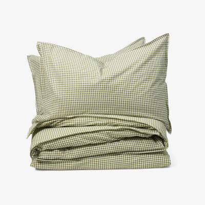 Made.com Tyce 100% Cotton Gingham Duvet Cover + 2 Pillowcases, Double, Khaki