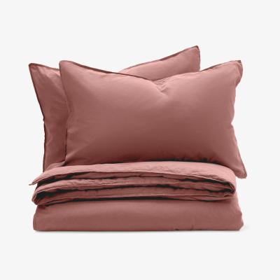 Made.com Alexia 100% Stonewashed Cotton Duvet Cover + 2 Pillowcases, King Size, Dark Rose