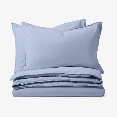 Made.com Alexia 100% Organic Stonewashed Cotton Duvet Cover + 2 Pillowcases, King, Cornflower Blue