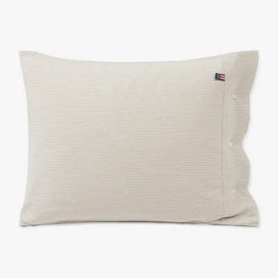 Nordic Nest Striped Organic Cotton Flannel pillowcase 50x60 cm Beige-off white