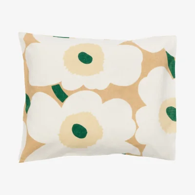 Nordic Nest Marimekko Unikko pillowcase 50x60 cm Sand-off white-hay-emerald