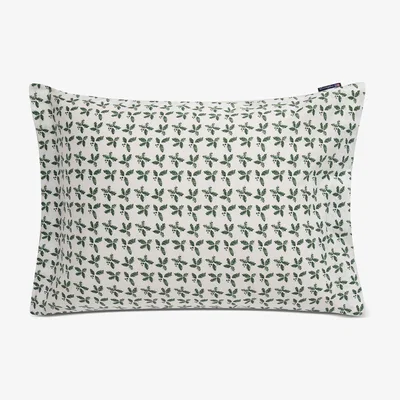 Nordic Nest Lexington Holly Printed Cotton Sateen pillowcase 50x60 cm White-green