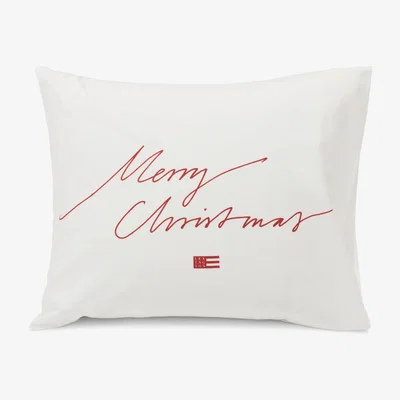 Nordic Nest Holiday Printed Cotton Poplin pillowcase 50x60 cm White-red