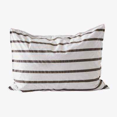 Nordic Nest Tell Me More Tell Me More striped pillowcase cotton Taupe 50x60 cm