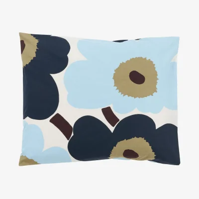 Nordic Nest Marimekko Unikko pillowcase 50x60 cm Off white-blueberry-cold blue