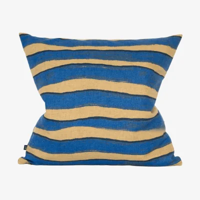 Nordic Nest Fine Little Day Rand pillowcase Brown-blue 48x48 cm