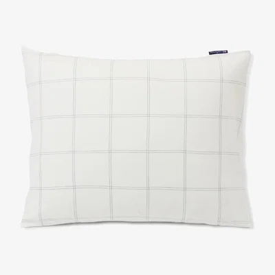 Nordic Nest Checked pillowcase bomwool-lyocell 50x60 cm Off white-dark blue