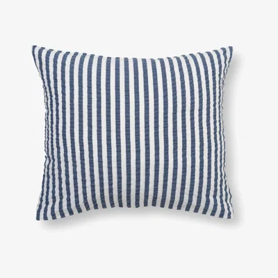 Nordic Nest Juna Bæk&Bølge Lines pillowcase 50x60 cm Dark blue-white