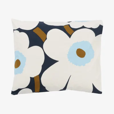 Nordic Nest Marimekko Unikko pillowcase 50x60 cm Blueberry-off white-cold blue