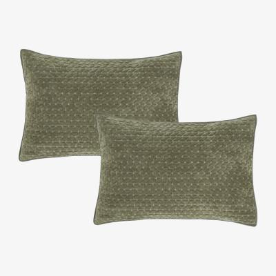 Downtown Bianca Attica Velvet Pillowsham Pair - Green