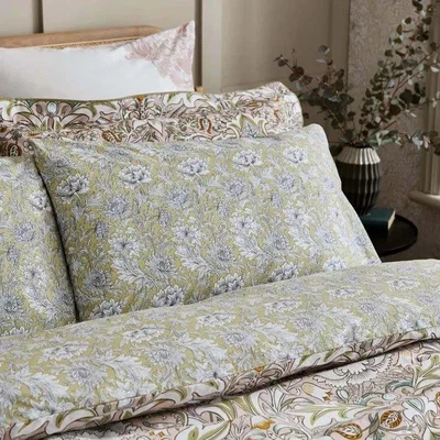 Downtown Morris & Co Morris and Co Severne Standard Pillowcase Pair, Cotton, Damask