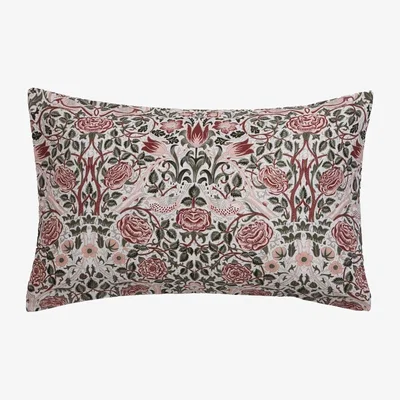 Downtown William Morris At Home Rose Brick Pillowcase Pair - Pink/Sage