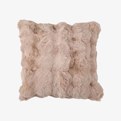 The Range 45cm Plain Plush Throw Pillow Cover Pillowcase - Coffee