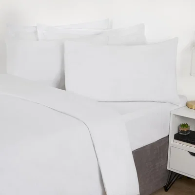 The Range Highams 2 x Soft Polycotton Housewife Pillowcase Set - White