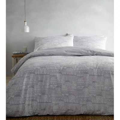 The Range Old Town Duvet And Pillowcase Set - Grey / Single