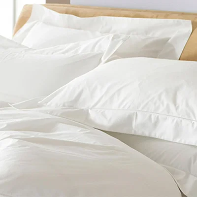 The Range Oxford Embroidered 200TC Border Panel Pillowcase Pair - White